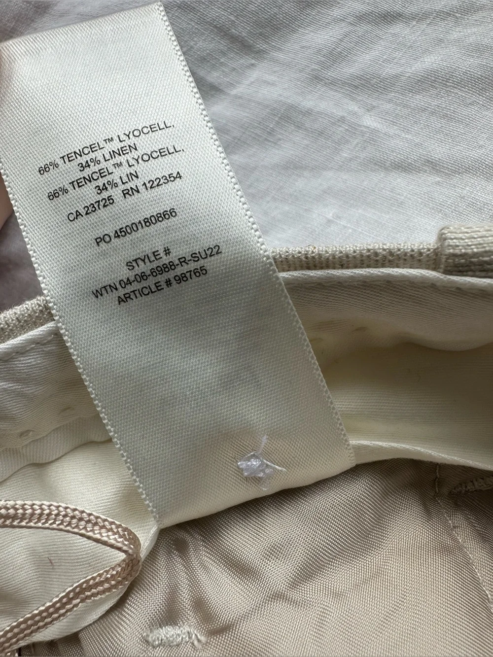 Wilfred Beige Linen-Blend Effortless Wide Leg Trousers